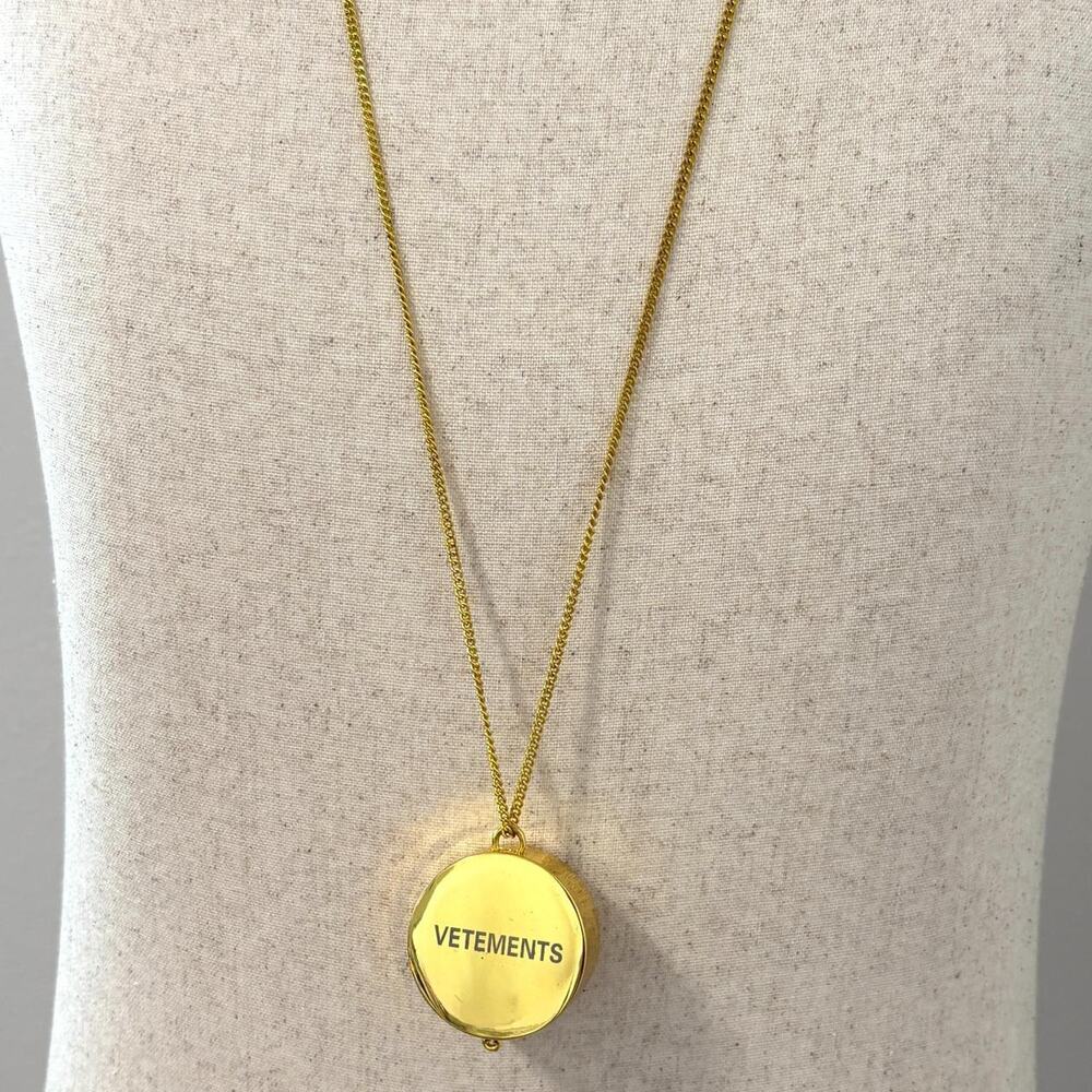 Vetements Stoner/Grinder Necklace Gold Brass Logo Pendant